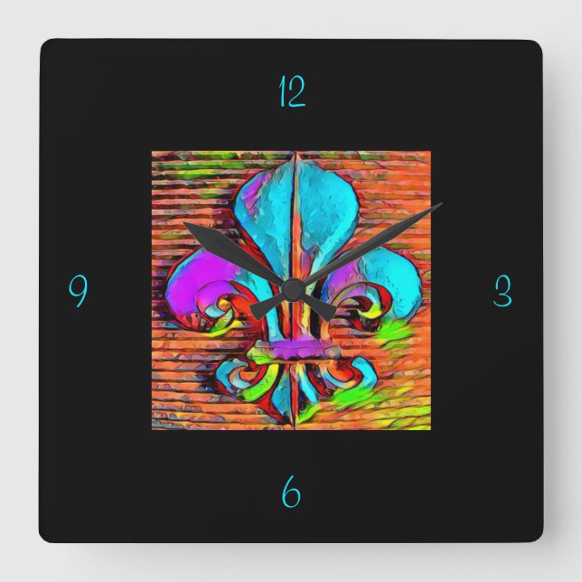 Reloj de pared de diseño de bonito Fleur De Lis (Anverso)