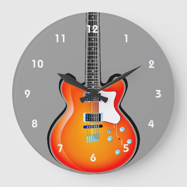 Reloj de pared de diseño de guitarra (Anverso)