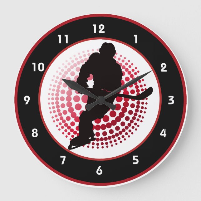Reloj de pared de diseño de hockey (Anverso)