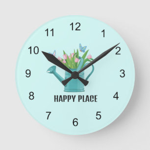 Reloj de pared de diseño de jardinería de lata de 
