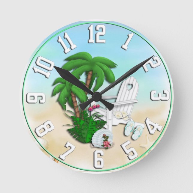 Reloj de pared de diseño de la playa de verano (Anverso)