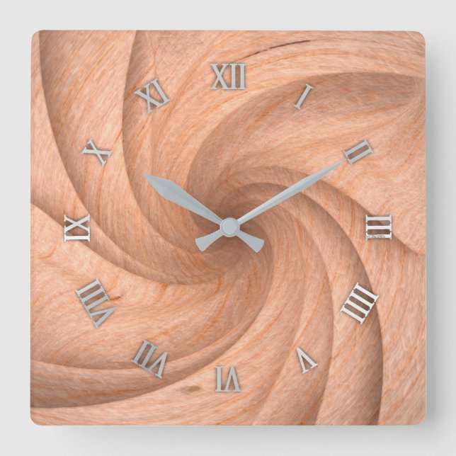 Reloj de pared de diseño de madera plana (Anverso)