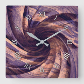 Reloj de pared de diseño de madera púrpura