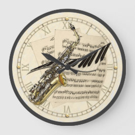 Reloj de pared de diseño de música saxofónica y pi