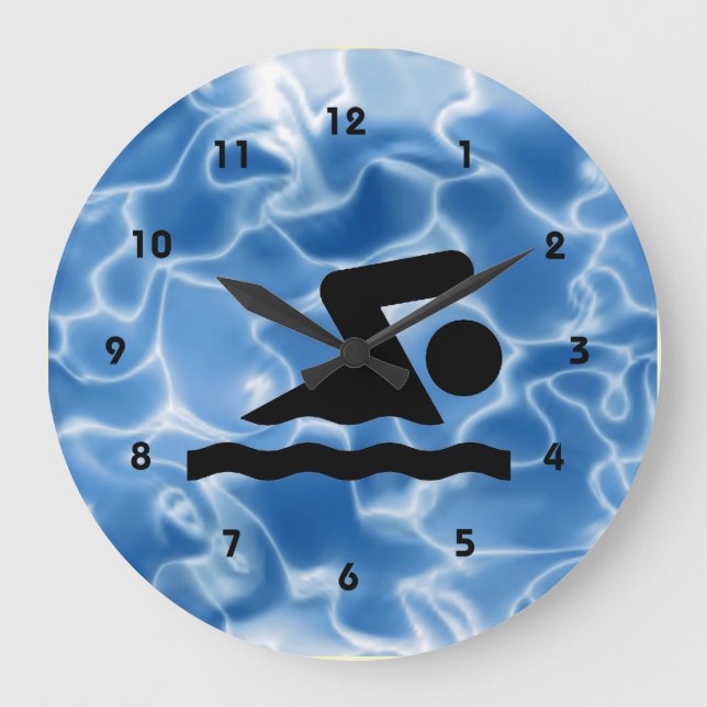 Reloj de pared de diseño de natación (Anverso)