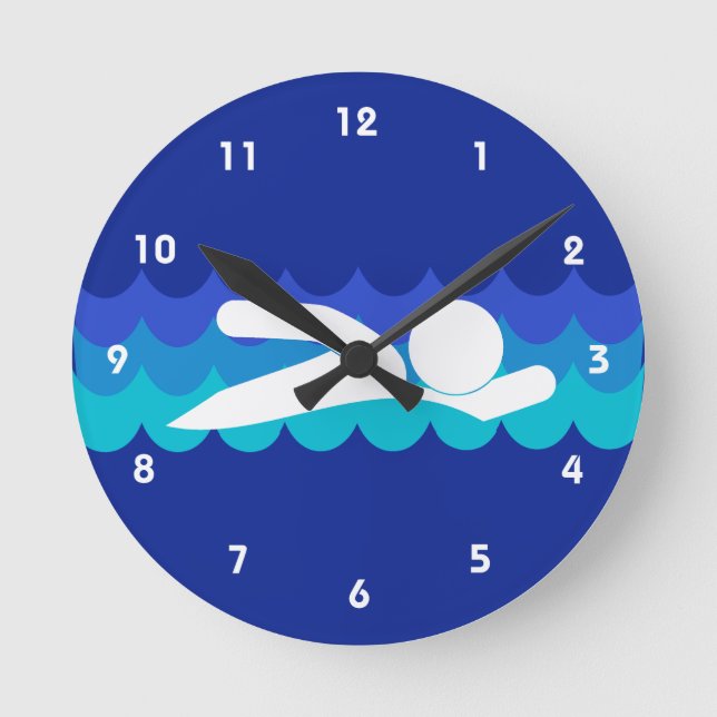 Reloj de pared de diseño de natación (Anverso)