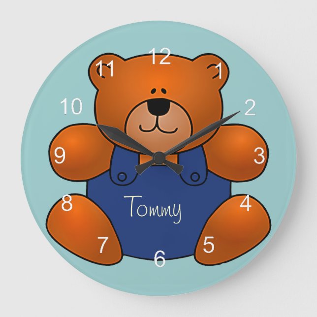 Reloj de pared de diseño de osito de peluche perso (Anverso)