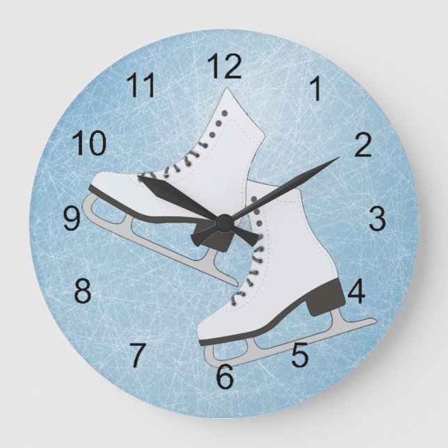 Reloj de pared de diseño de patines de hielo (Anverso)