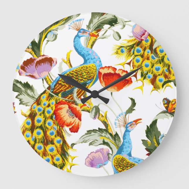 Reloj de pared de diseño de pavo real (Anverso)
