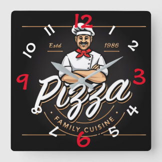Reloj de pared de diseño de pizza con números