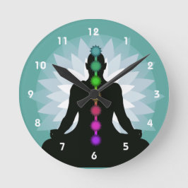 Reloj de pared de diseño de posición de yoga de si