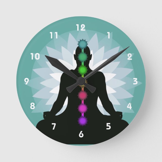 Reloj de pared de diseño de posición de yoga de si (Anverso)