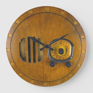 Reloj de pared de diseño de radio vintage