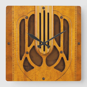 Reloj de pared de diseño de radio vintage
