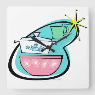 Reloj de pared de diseño de software de cocina ató