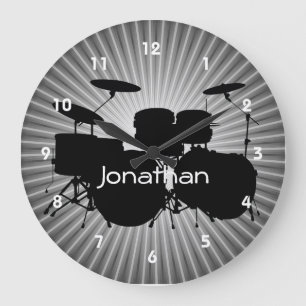 Reloj de pared de diseño de tambor