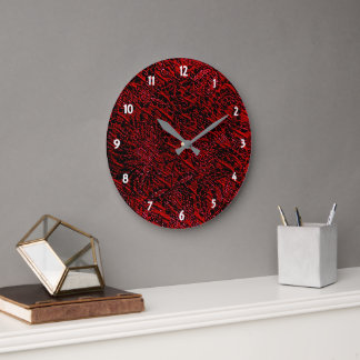 Reloj de pared de diseño de tela de flores de deco