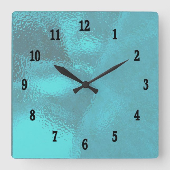 Reloj de pared de diseño de vidrio azul de bonito (Anverso)
