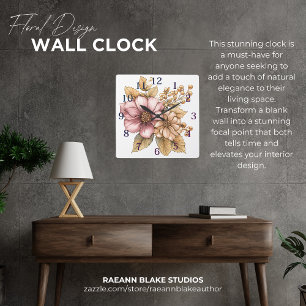 Reloj de pared de diseño floral