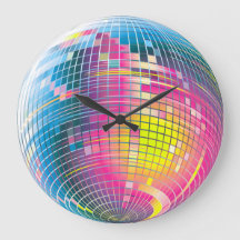 Reloj de pared de diseño gráfico de bolas de disco