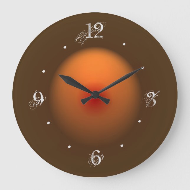 Reloj de pared de diseño luminoso Naranja/marrón (Anverso)