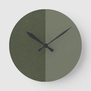 Reloj de pared de diseño verde de dos tonos Moss -