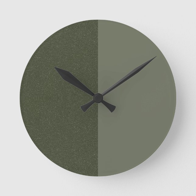 Reloj de pared de diseño verde de dos tonos Moss - (Anverso)