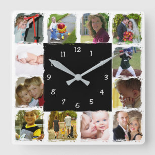 Reloj de pared de doce fotos personales