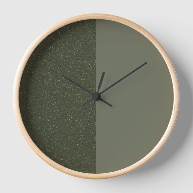 Reloj de pared de dos tonos verde mosca - Personal (Anverso)