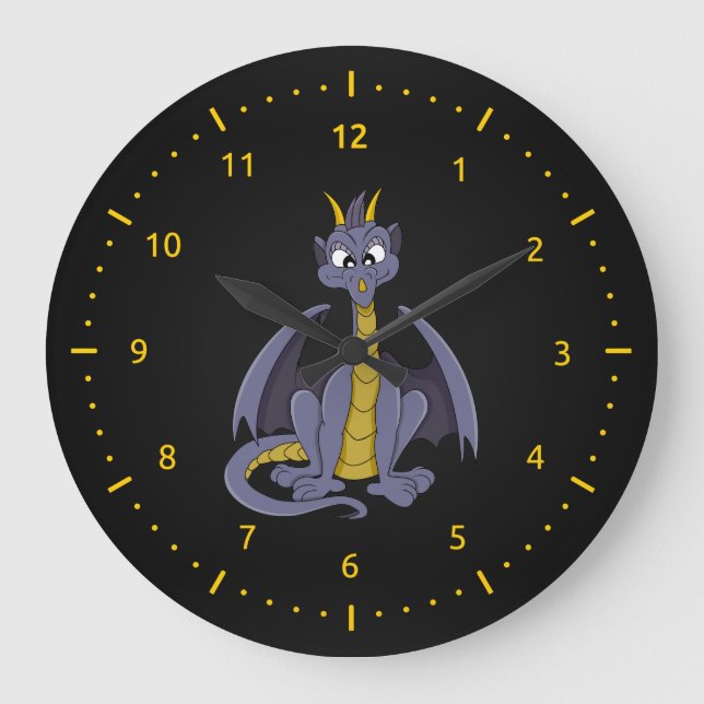 Reloj de pared de dragón morado personalizado (Anverso)