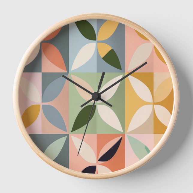 Reloj de pared de edredón hawaiano de inspiración  (Anverso)