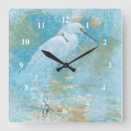 Reloj De Pared De Egret De Nieve Pintada