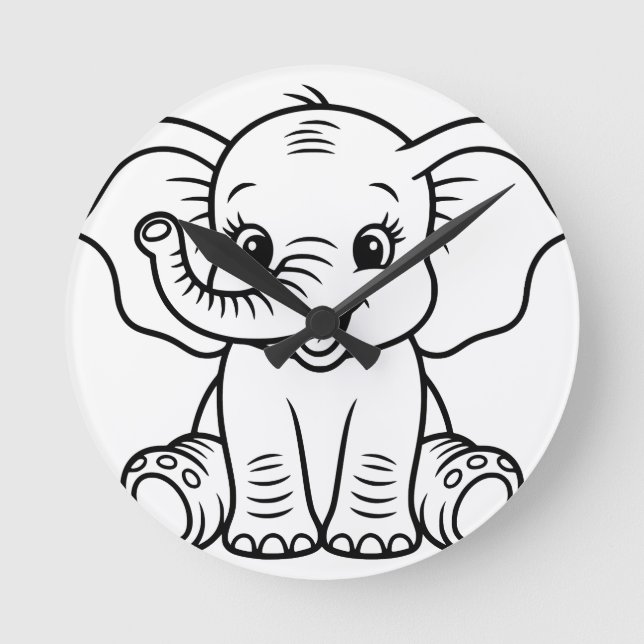 Reloj de pared de elefante bebé (Anverso)