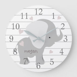 Reloj de pared de elefante gris blanco personaliza