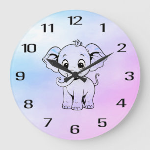 Reloj de pared de elefante lindo