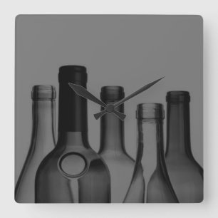 Reloj de pared de encargo de la botella de vino