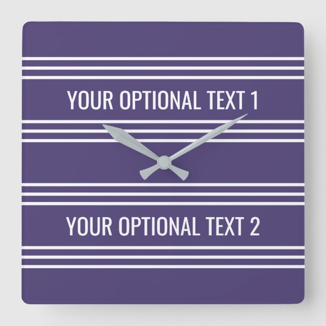 Reloj de pared de encargo de las rayas violetas (Anverso)