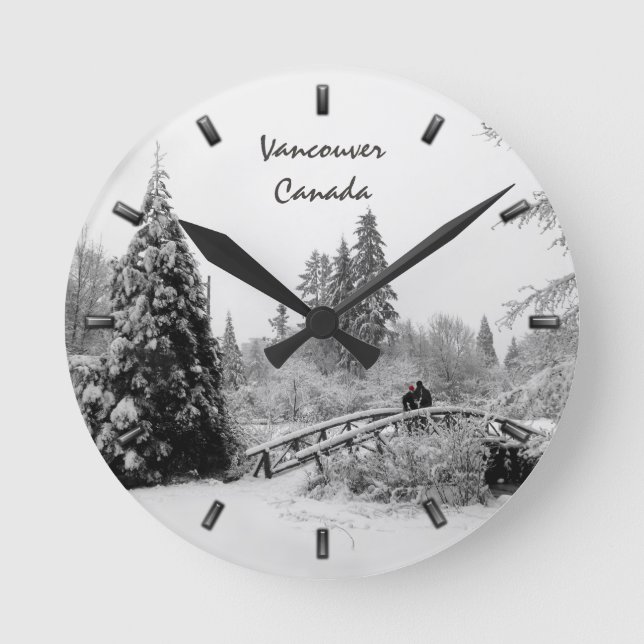 Reloj de pared de encargo del puente del invierno (Anverso)