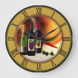 Reloj de pared de encargo del vino y del queso
