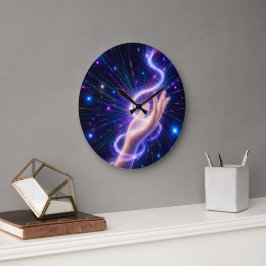 Reloj de pared de energía púrpura celestial