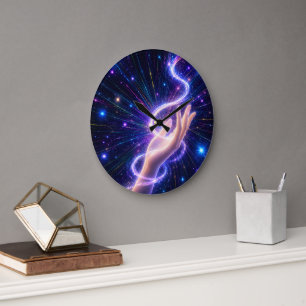 Reloj de pared de energía púrpura celestial