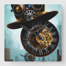 Reloj de pared de engranajes de sombrero industria