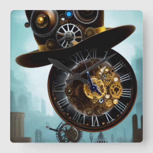 Reloj de pared de engranajes de sombrero industria