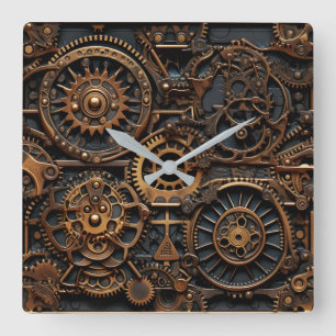 Reloj de pared de engranajes de vapor
