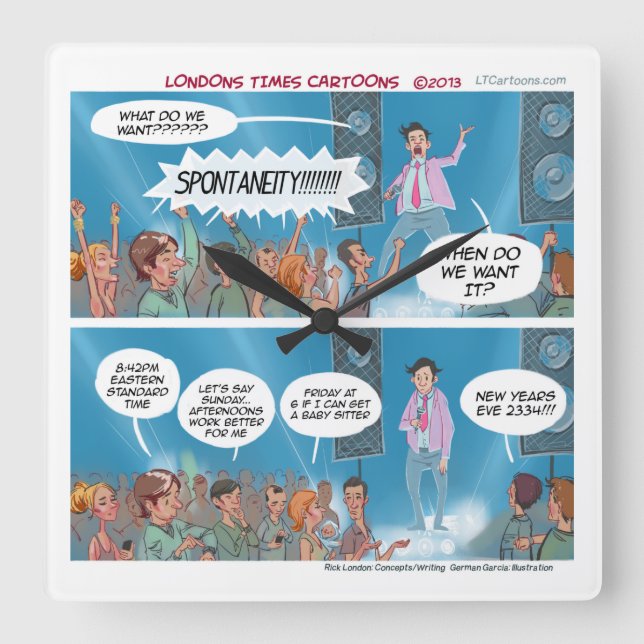 Reloj de pared de entrenador espontáneo divertido (Anverso)