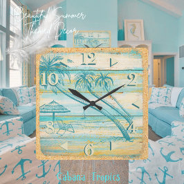Reloj de pared de escenas de playa