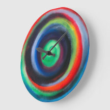 Reloj de pared de espiral colorido