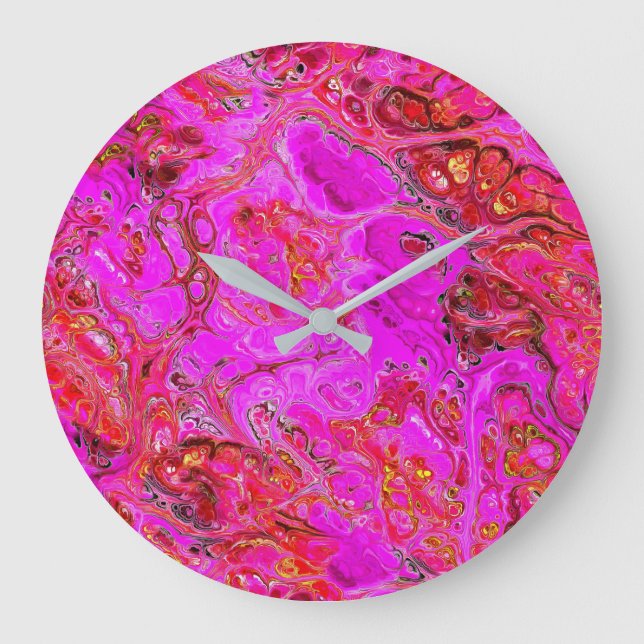 Reloj de pared de espiral de mármol magenta (Anverso)