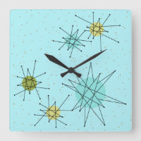 Reloj de pared de estallidos atómicos del huevo az