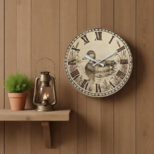 Reloj de pared de estanque de patos 
